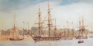 Print of HMS Beagle Ship in Sydney, Australia