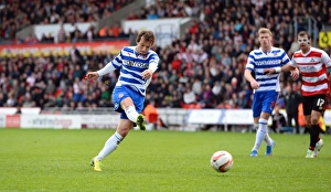 <b class=qtipBold><figcaption>Doncaster Rovers v Reading</figcaption></b><br>Adam Le Fondre scores from the penalty spot to make it 1-1. - Doncaster Rovers v Reading: Picture By Jason Dawson 26.04.2014<br><em>© JASON DAWSON</em> Doncaster Rovers v Reading