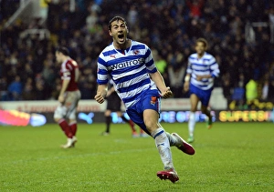 <b class=qtipBold><figcaption>Reading v Nottingham Forest</figcaption></b><br>Stephen Kelly celebrates after heading in the equalising goal in injury time to make it 1-1. - Reading v Nottingham Forest. Picture By Jason Dawson 01.01.2014<br><em>© JASON DAWSON</em> Reading v Nottingham Forest