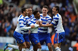 <b class=qtipBold><figcaption>Reading v Queens Park Rangers</figcaption></b><br>Reading's Garath McCleary celebrates with team mates after scoring the opening goal to put Reading 1-0 up. - Reading v Queens Park Rangers. Picture By Jason Dawson 09.11.2013<br><em>© JASON DAWSON</em> Reading v Queens Park Rangers