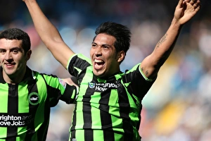 <b class=qtipBold><figcaption>Ledds Utd Brighton 130427</figcaption></b><br>Leonardo Ulloa scores to make it 2-1 th Brighton during Leeds Utd v Brighton & Hove Albion, nPower Championship, Elland Rd, Leeds, Sat 27th April 2013. Ledds Utd Brighton 130427